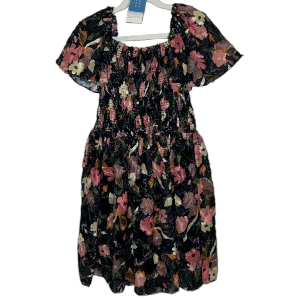 Tanya Taylor Glenda Floral Mini Dress Size M (8-9) in Black and Pink - Picture 7 of 12